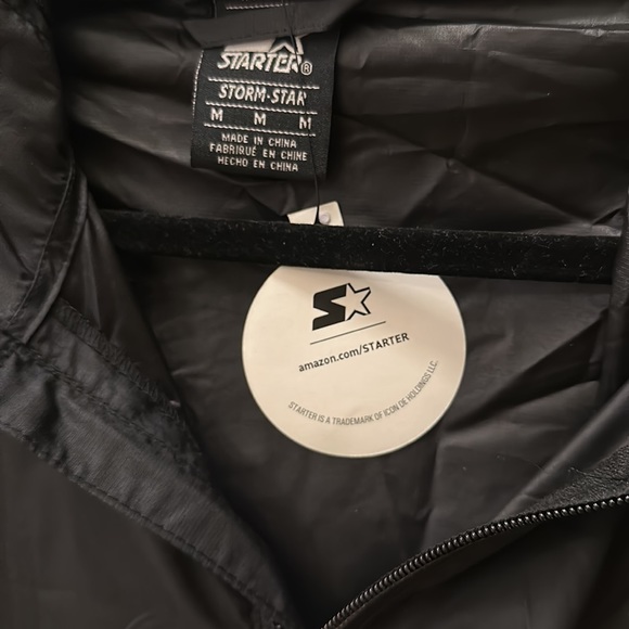 Starter Girls' Popover Packable Jacket Storm Star  1/4 Zip Black Hooded - Picture 9 of 16